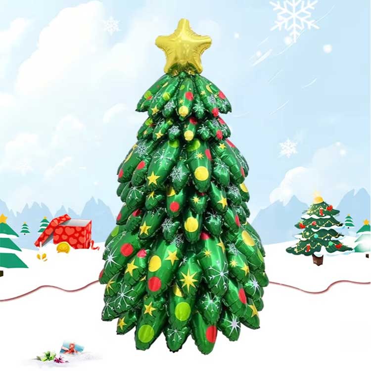 Balão de folha de pé de árvore de Natal