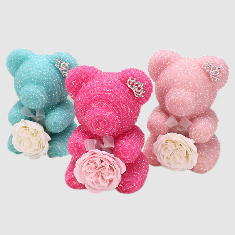 Urso de pelúcia diamante rosa