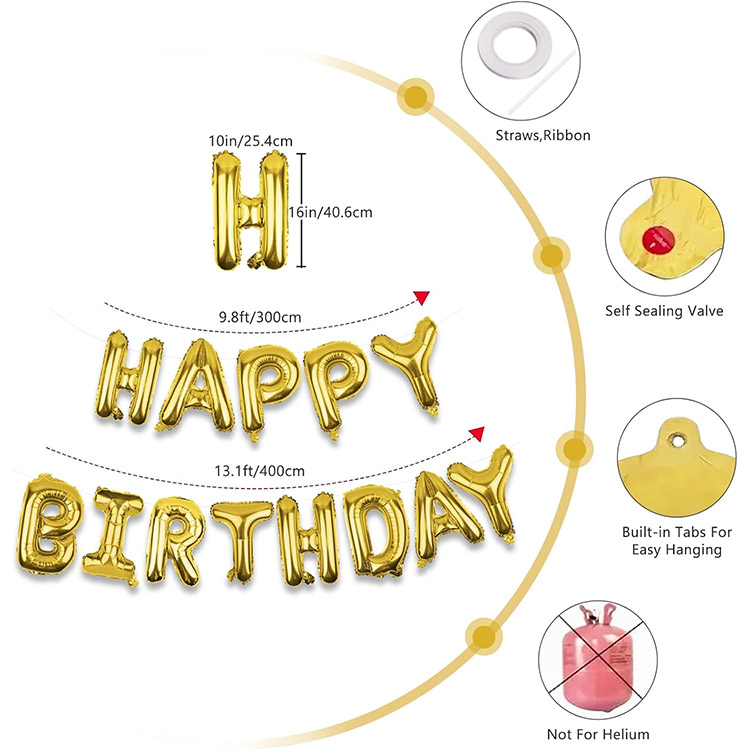 Decoração de folha de feliz aniversário