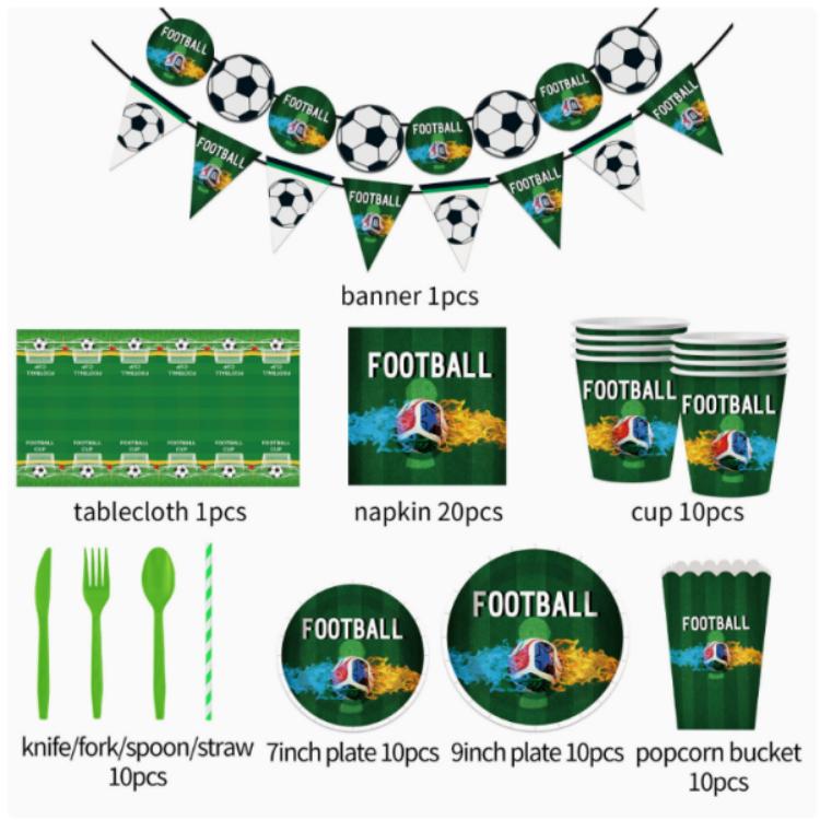 Football-themed party decoration disposable plate set price