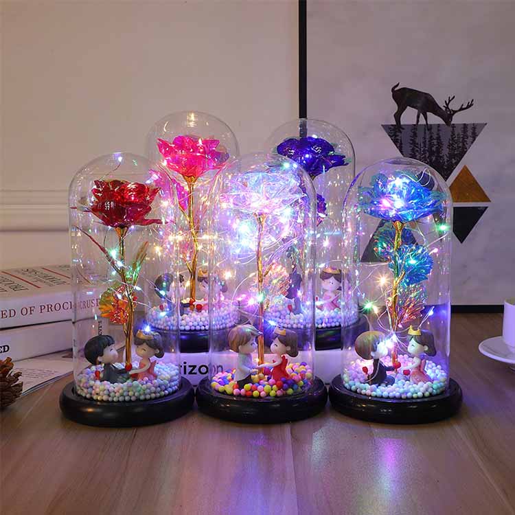 Rosa de vidro LED 24K
