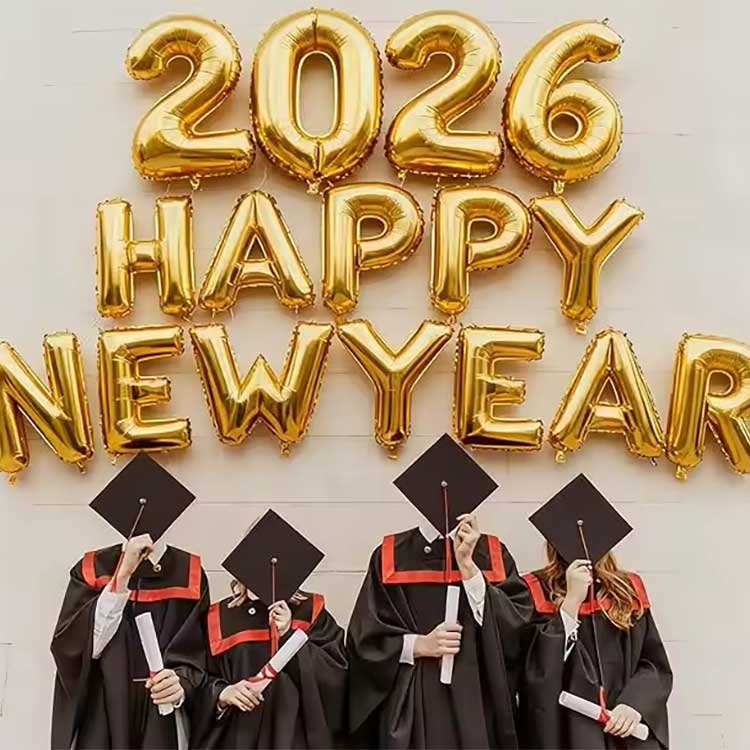 Conjunto de balão de alumínio de ano novo