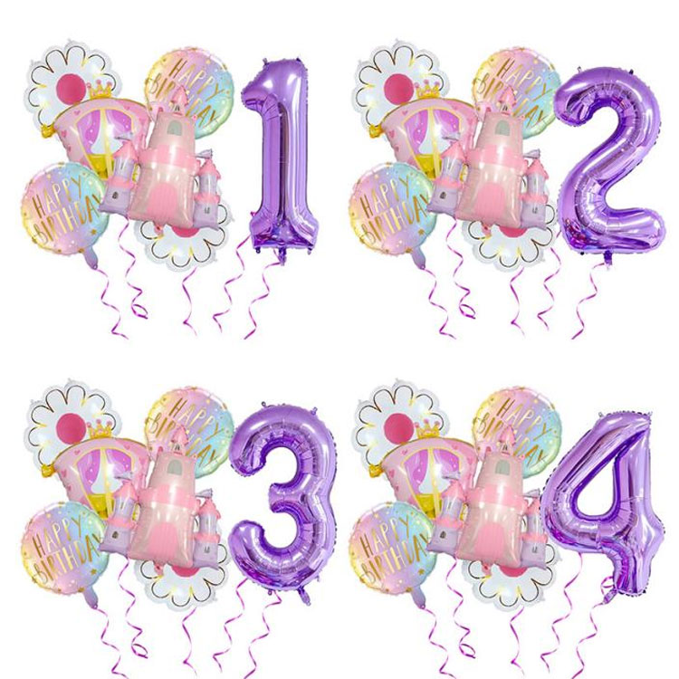 Conjunto de balão de alumínio de aniversário
