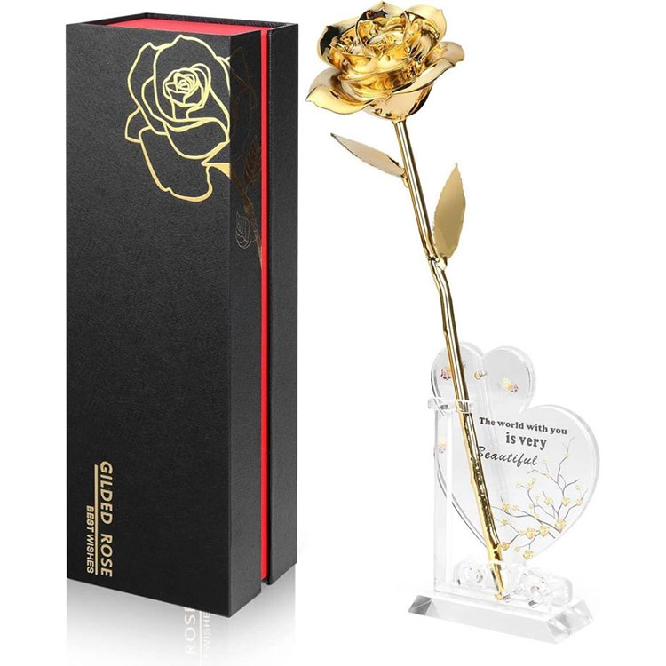Rosa Real Mergulhada em Ouro 24k